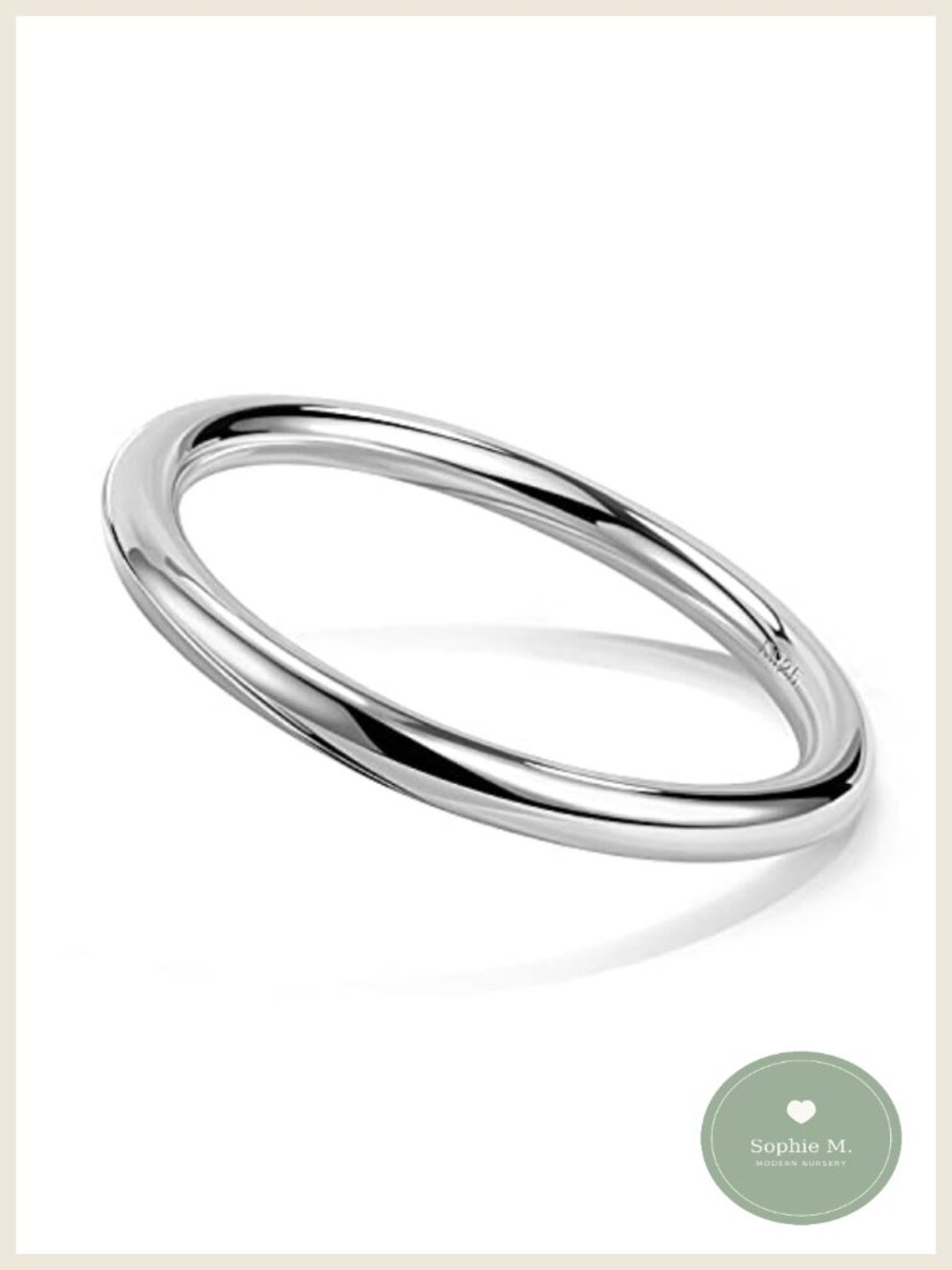 925 Sterling Silver Bangle Bracelet Smooth Cuff Gift for Women Men